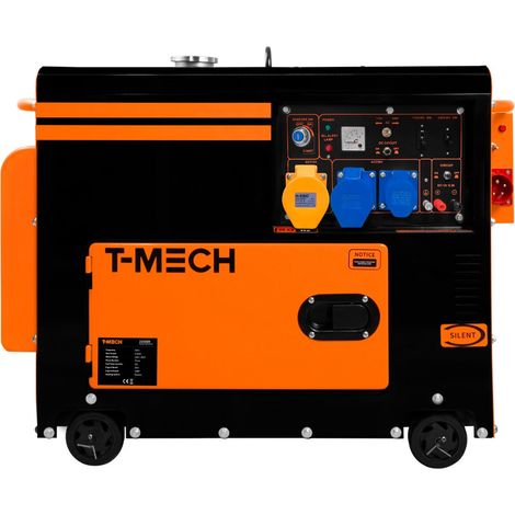 Générateur Diesel Silencieux Monophasé - életrogène Urgence Chantier Construction Panne d'électricité -230V 6kVA 16h30 Utilisation Continue- ATS intégré[Clés Démarrage&Entonnoir INCLUS]Garantie 2 ans