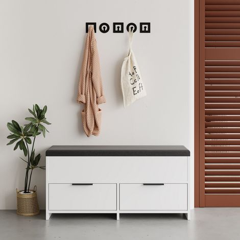 Schuhschrank Cove Weiß Melamin 106x52x34 cm