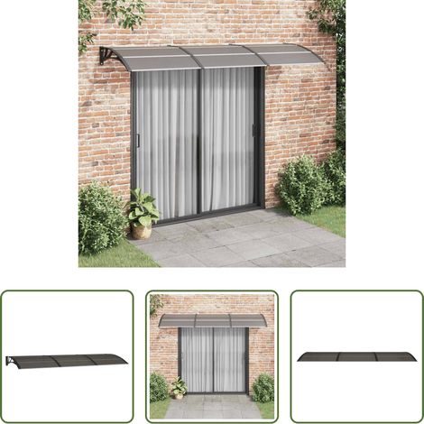 Protection contre la pluie - Auvent de porte Noir 300x100 cm Polycarbonate (1/5)