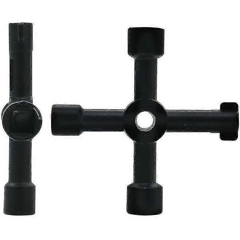 Clé en croix noire pour vanne de compteur d'eau d'ascenseur, armoire de commande électrique multifonctionnelle (1 pièce) avec tête de lot (1/5)