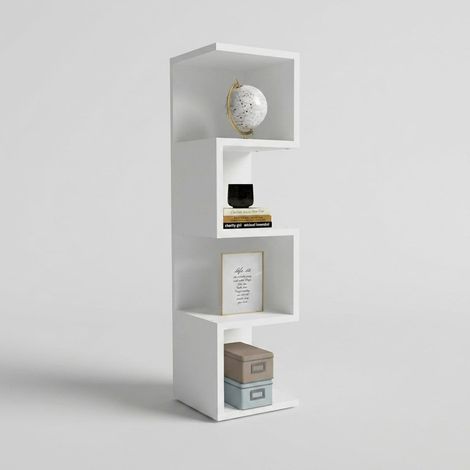 Librería moderna de columna ahorraespacio Alin - Blanco