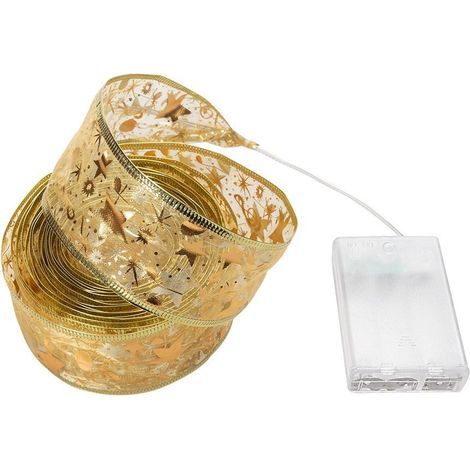 Striscia luminosa natalizia a LED, 5 m/16,4 piedi, 50 LED, alimentata a batteria, luci a nastro brillanti per decorazioni natalizie interne, matrimoni e feste. (1/5)