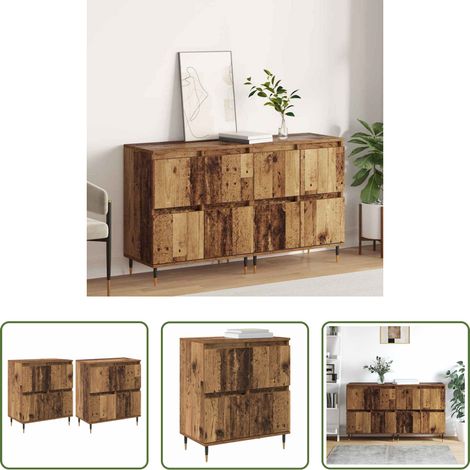 Stauraum - Aufbewahrungsschrank 2 pcs Altholz 60 x 35 x 70 cm (1/5)
