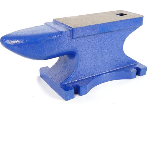 Enclume, enclume de forge, enclume à un coin, enclume angulaire avec grand plateau, outil de forge professionnel, enclume de forge de 25 kg, bleue (1/5)