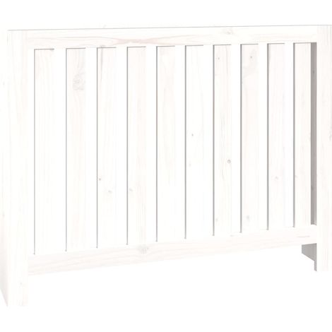 vidaXL Cubierta de radiador madera maciza de pino blanco 108,5x19x84cm (1/2)