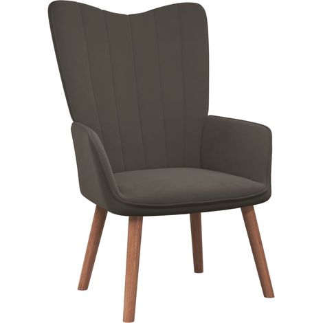 Chaise de relaxation,Chaise de Salon Gris foncé Velours BGT79019 (1/5)