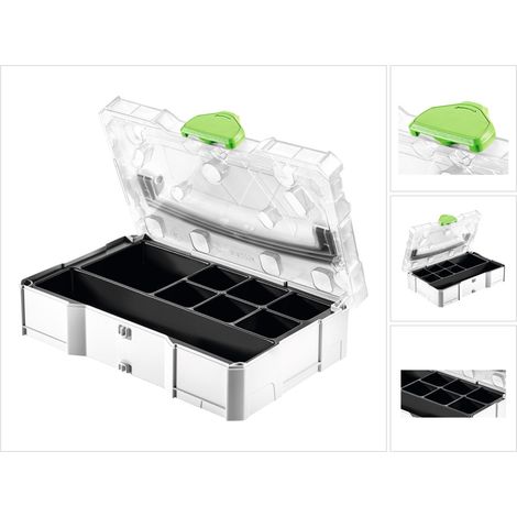 Festool – Mini-systainer T-LOC SYS-MINI 1 TL TRA UNI – Boîte de rangement pour outils – Poignée rabattable – Structure en plastique robuste – 203821 (1/10)