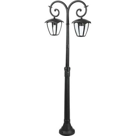 V-TAC LED-Straßenlaterne mit E27-Lampenfassung (max. 2 x 60 W), Farbe Schwarz, Höhe: 141 cm, IP44