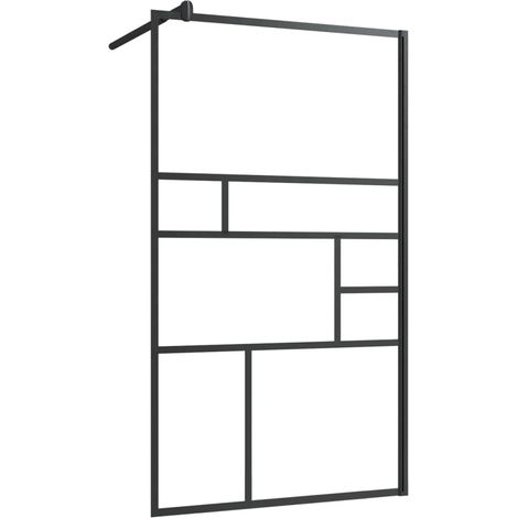 Paroi de douche à verre cloison de baignoire accessoire de salle de bain cloison de douche maison intérieur esg transparent 90 x 195 cm noir