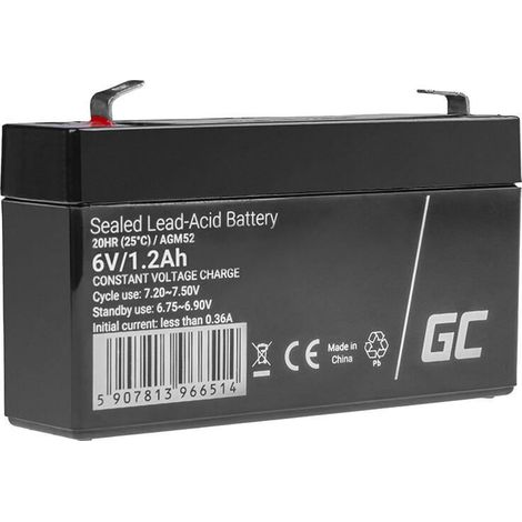 Green-cell-pro Batterie AGM VRLA 6V 1.2Ah Noir Durable (1/3)