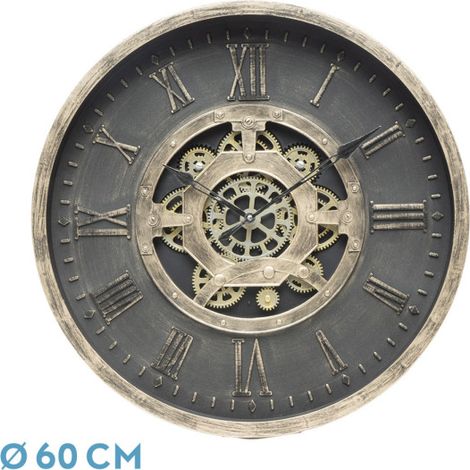 ADAMUZ orologio da parete oro nero 60x60x7 cm ingranaggi con movimento