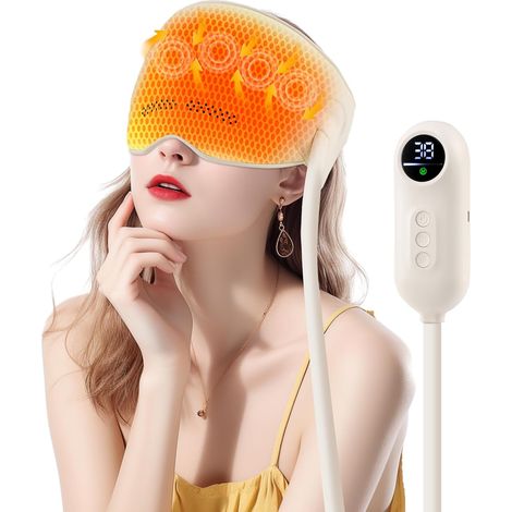 Electric Head Massager, 360° Head Massage and Eye Heat, Deep Compression, 3 Massage Modes and 5 Temperature Levels, Headache Relief, Sleep Aid