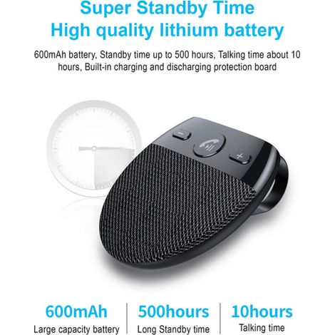 SP11 voiture pare-soleil bluetooth voiture bluetooth téléphone de voiture appel mains libres batterie de grande capacité longue durée de vie (1/4)