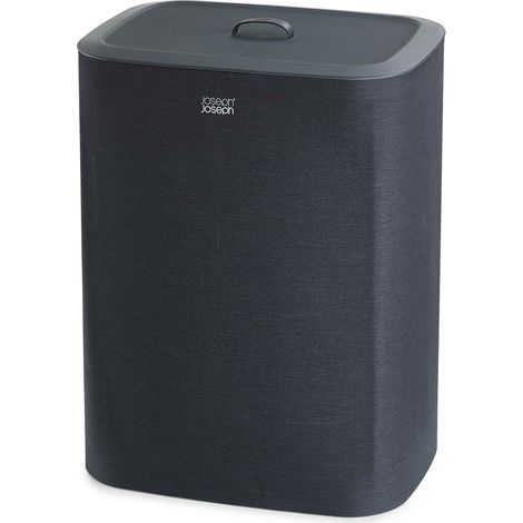 Cesta para la Separación de la Colada Joseph Joseph Tota, para Organizar la Ropa, 90 Litros, Material Duradero, Asas Ergonómicas, Diseño Moderno en Negro, Fácil de Limpiar. (1/5)