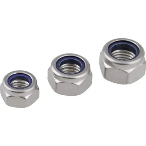 DADO AUTOBLOCCANTE IN ACCIAIO INOX A2 DIN985  DIAMETRO 6 MM (1/2)