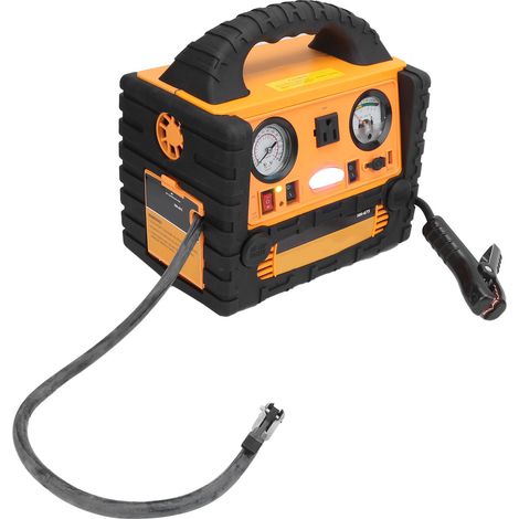 Démarreur de voiture avec onduleur 200 W et compresseur d'air 260 PSI pour automobile, moto et camion (prise US 110-220 V). (1/5)