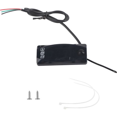 Compteur 3-en-1 moto : voltmètre, thermomètre, horloge électronique LED bleue étanche (1/5)
