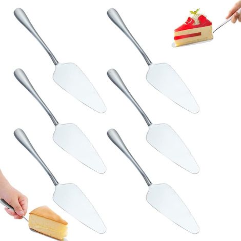 Set de 6 tranches à gâteau dentelées en acier inoxydable Set de tranches à gâteau dentelées pour gâteau Pizza Tranche à gâteau (1/5)