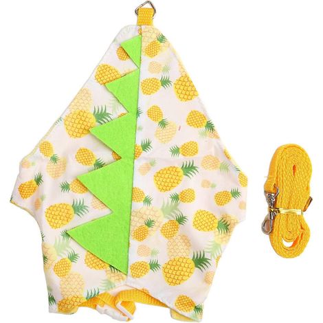 Verstellbare, weiche Polyester-Kleiderleine, warmgelbes Ananas-Muster, Kaninchen-Kostümgeschirr, Komplettset (1/5)