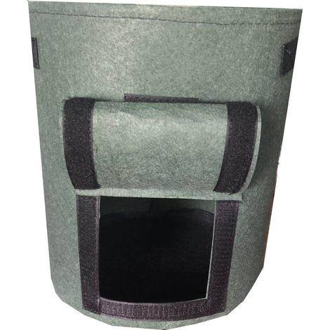 Sac de culture pommes de terre 10Gallons 38L avec fenêtre de récolte, respirant, poignées renforcées, pour jardin balcon, 35x40cm,Vert foncé