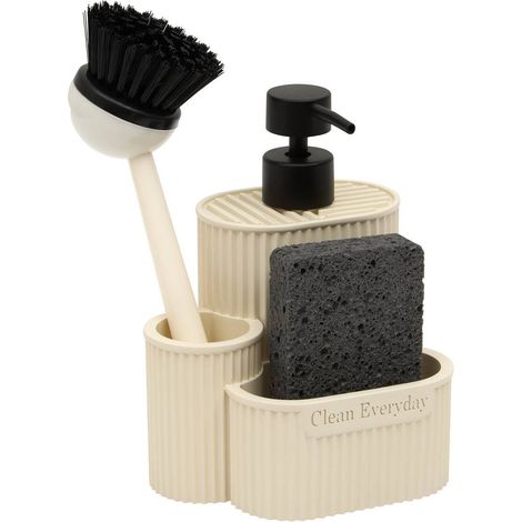 Rechteckiger seifenspender „terra“, 400 ml, beige - 5five (1/5)