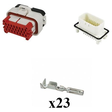 Kit Connettore Ampseal Maschio Femmina 23 Vie bianco da circuito stampato