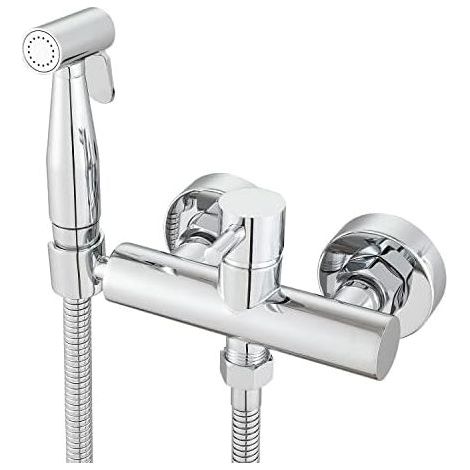Ensemble douchette pour bidet musulman Shattaf avec mélangeur chaud et froid - kit en laiton chromé à montage mural (1/5)