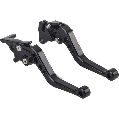 2 pièces Levier de frein et d'embrayage pour moto Dispositif de freinage au guidon Réglable Alliage d'aluminium Noir (1/5)