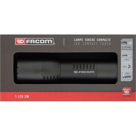 Lampe Torche Compacte - FACOM - 1 Led 3W - 5 Modes d'Éclairages - 79.CBTPB (1/3)