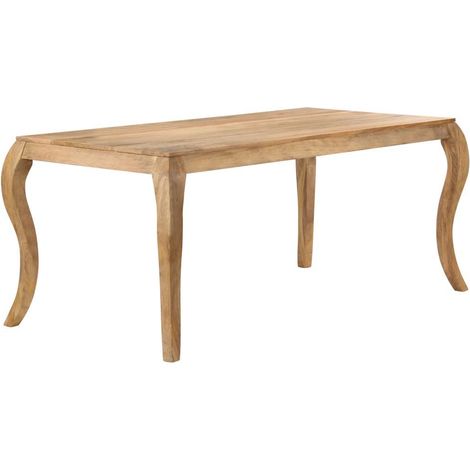 Table à manger bois de manguier massif blanchie Kira 135 (1/5)