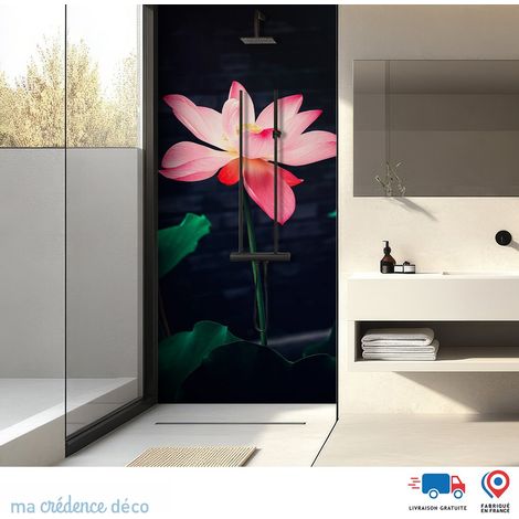 Panneau de douche : Lotus rose - Alu composite - 90 - 245 (1/3)