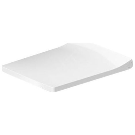 Couvercle de WC Viu blanc, charnières en acier inoxydable, sans fermeture automatique (1/2)