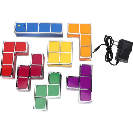 Puzzle Lumière LED Empilable Blocs Lampe de Bureau Jeu Construction Décor 100-240V