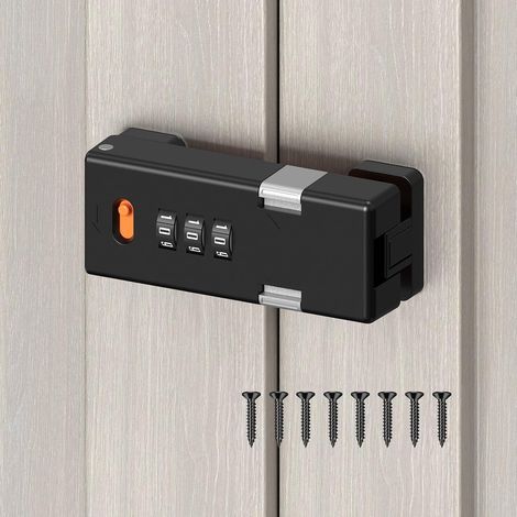 Verrou de placard à combinaison rotatif à 180 degrés, serrure mécanique à code sans clé pour porte coulissante de type grange, placard ou cellier
