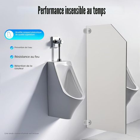 Cloison d'urinoir WC 90 x 40 cm Brise-vue murale Cloison d'urinoir Paroi pubienne Pissoir Brise-vue Toilettes Cloison de séparation (1/5)