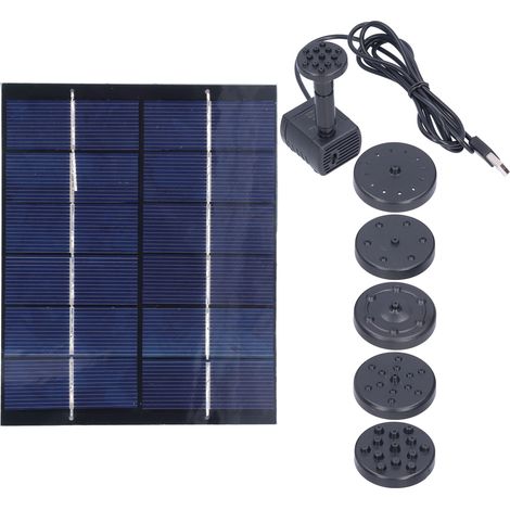 Fontaine solaire de 2 watts avec pompe à eau à panneau solaire, kit de panneau solaire pour la décoration de bassin de jardin. (1/5)