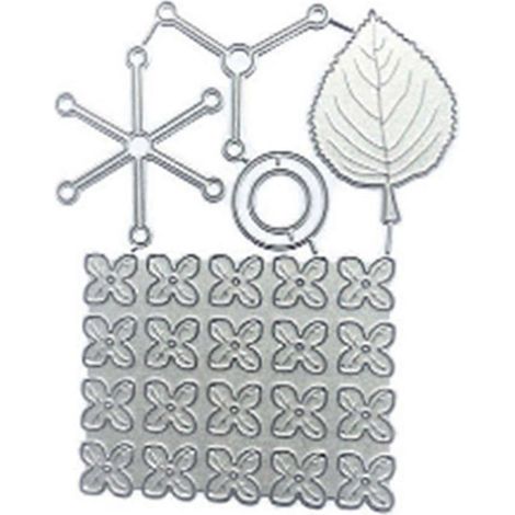 Découpe Métallique Feuille Fleur pour DIY Scrapbooking - Décoration de Cartes en Relief (1/4)