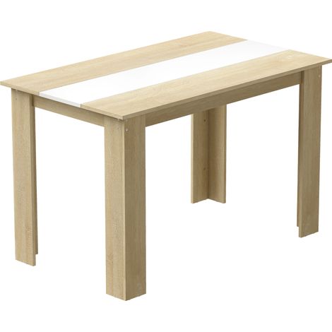 Table à manger Northaven élégante et spacieuse 4-6 pers effet bois chêne clair (1/5)