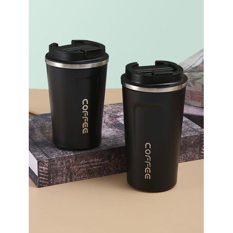 1 pièce : Tasse isotherme double paroi en acier inoxydable pour café, voiture et bouteille d'eau - MBlack (1/4)