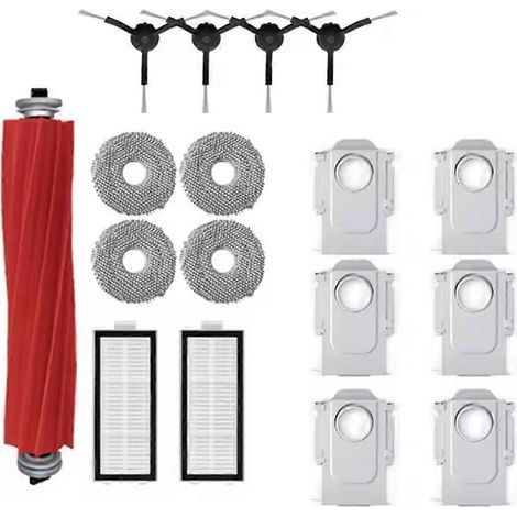 Accessoires de rechange pour Roborock Q Revo MaxV/Q Revo S/Q Revo Pro : brosse principale, sac à poussière, filtre HEPA et chiffon de nettoyage. (1/5)