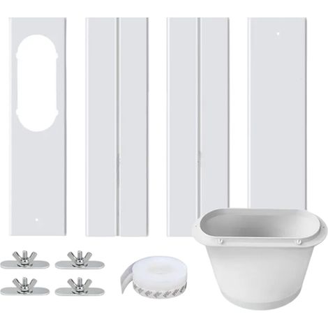 Kit fenêtre climatiseur portable, PVC renforcé, rails ajustables, tuyau 13-15cm, fenêtres coulissantes (1/5)