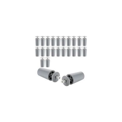 Lot de 24 butoirs de volet roulant gris - 40 mm de long - 40 mm de long - Butée de volet roulant avec poids - Butée pour volet roulant - Pièces de rechange pour volet roulant - Vis et disque (1/5)
