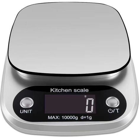 Balance, Balance de Cuisine Numérique - De 1 g à 10 kg - Acier Inoxydable - Haute Précision - Ecran LCD Inclus (1/2)
