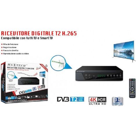 Trade Shop - Ricevitore Digitale Terrestre T2 H.265 Decoder Tv Smart Tv Dg-t003 Telecomando - (1/5)