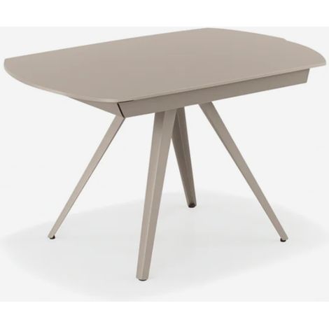 Float, Tavolo allungabile con top in Vetro Tortora (90cm X 120/180cm H. 76cm) Duzzle (1/4)