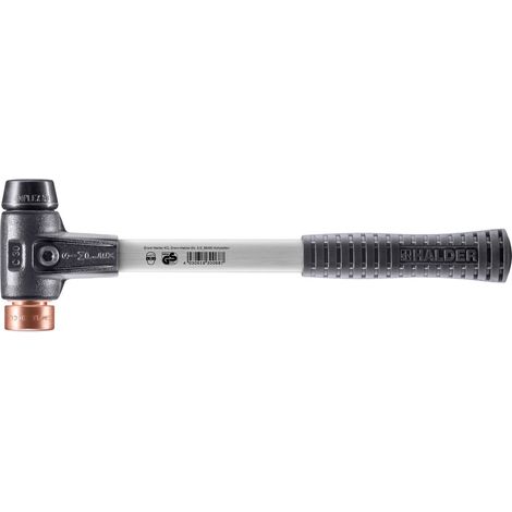 HALDER SIMPLEX Hammer aus gefülltem Gummi / Kupfer mit Gehäuse aus verstärktem Temperguss und Stiel aus Glasfaser - D=30 mm - 3724.030 (1/5)