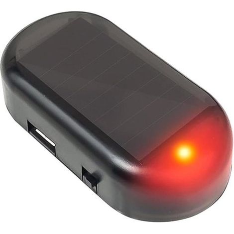 Sistema de alarma para coche con energía solar, Protección antirrobo, Luces intermitentes, Alarma simulada, Apto para coches, Negro, 1 unidad (1/5)