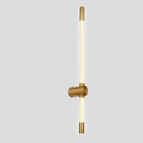 Lámpara de pared Candellux Batuta de 2 focos, acabado patinado, LED de 14W, pantalla blanca de 3000K. (1/2)