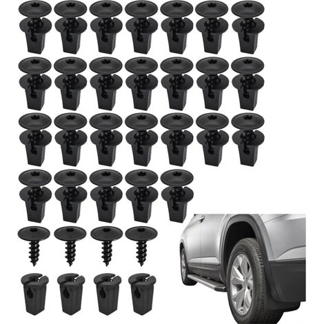 Vis de Carrosserie de Voiture M5 x 16 mm, Ensemble de Clips de Fixation pour Voiture, Clips Garde Boue Véhicules avec Bases, Vis de Tôle pour Garde, Agrafes Carrosserie pour Pare-Chocs, 30 Sets (1/5)