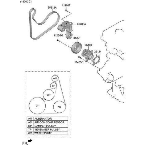 Conjunto de bomba de agua de refrigeración 25100-2M020 para Hyundai Accent Creta Kia Rio 1.5L 1.6L 2020-2023 (1/4)